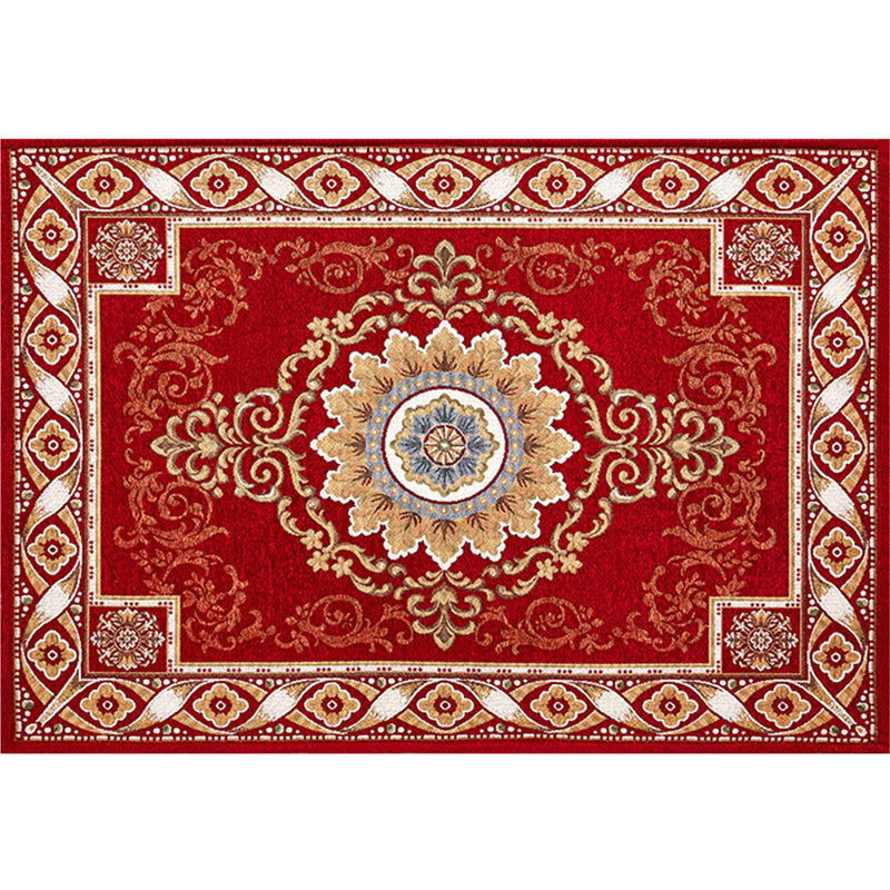 Avtoit | Shabby Chic Floral Rug Multicolored Synthetic Rug With Non-Slip Back Stain Resistant Washable Rug for Living Room