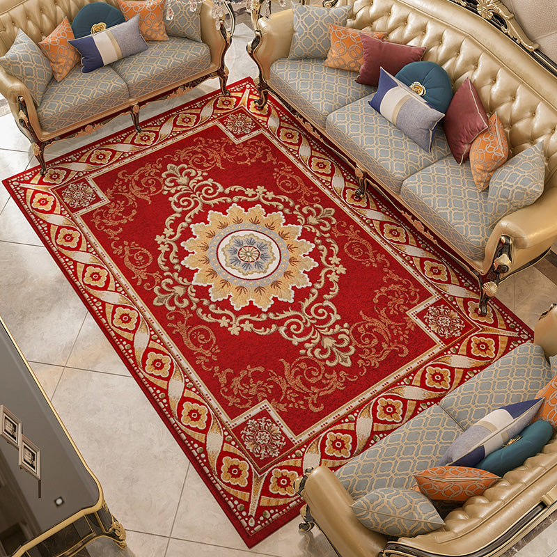 Avtoit | Shabby Chic Floral Rug Multicolored Synthetic Rug With Non-Slip Back Stain Resistant Washable Rug for Living Room