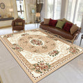 Avtoit | Shabby Chic Living Room Rug Multicolored Floral Pattern Polyester Non-Slip Backing Washable Area Rug