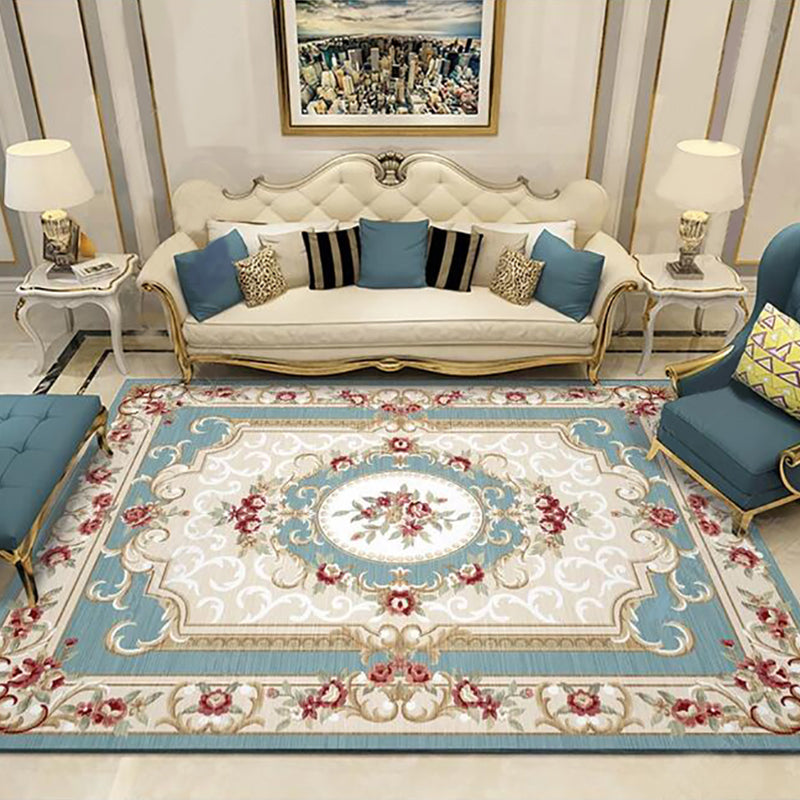 Avtoit | Olden Parlor Rug Multicolored Floral Pattern Rug Synthetic Maintenance Friendly Stain Resistant Washable Rug