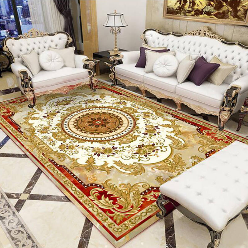 Avtoit | Olden Parlor Rug Multicolored Floral Pattern Rug Synthetic Maintenance Friendly Stain Resistant Washable Rug