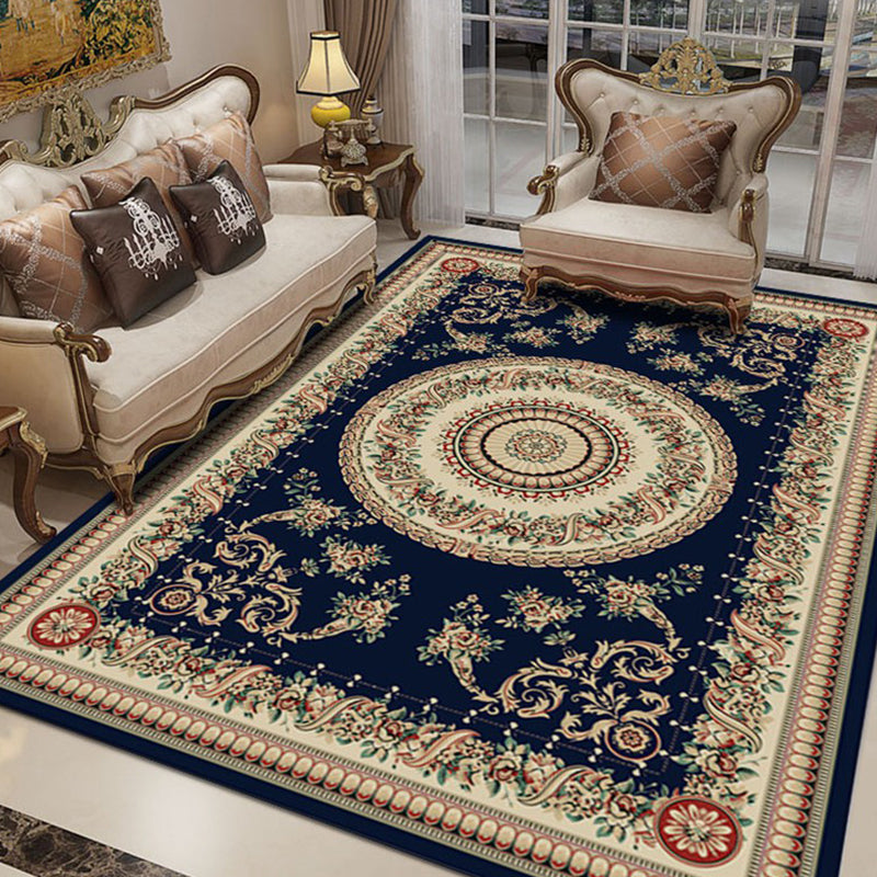 Avtoit | Retro Living Room Carpet Multicolor Flower Pattern Berber Carpet Polyester Non-Slip Backing Pet-Friendly Carpet