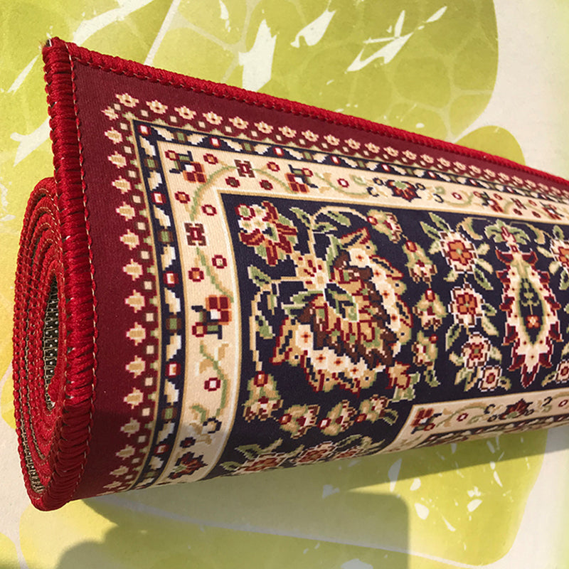 Avtoit | Retro Living Room Carpet Multicolor Flower Pattern Berber Carpet Polyester Non-Slip Backing Pet-Friendly Carpet