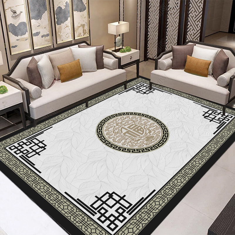 Avtoit | Retro Living Room Carpet Multicolor Plant Pattern Area Rug Cotton Blend Non-Slip Backing Pet-Friendly Indoor Rug