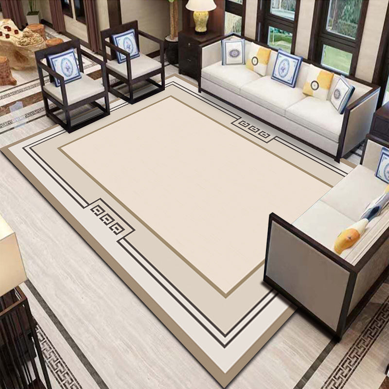 Avtoit | Multicolor Living Room Rug Asian Geometric Print Indoor Carpet Polyester Non-Slip Backing Stain Resistant Area Rug