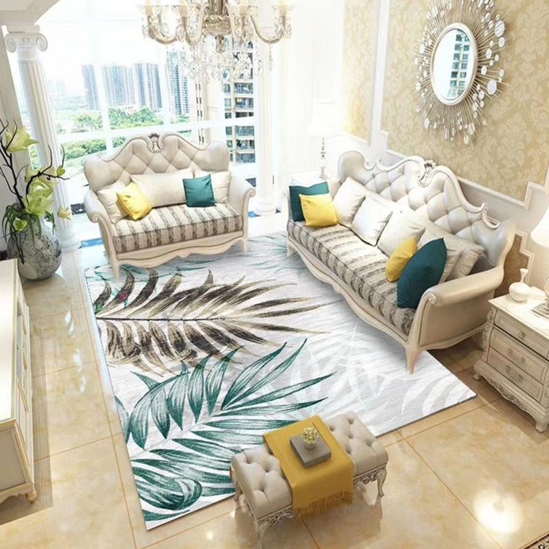 Avtoit | Chinoiserie Flower Rug Multicolor Polypropylene Area Rug Non-Slip Back Pet-Friendly Easy Care Indoor Rug for Living Room