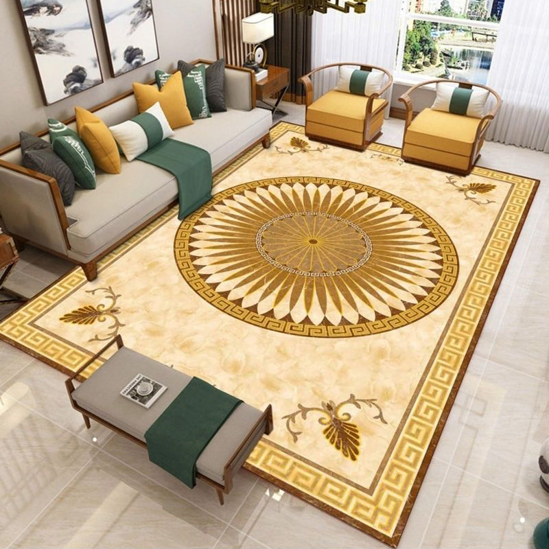 Avtoit | Nostalgia Living Room Rug Multi Color Flower Print Area Rug Synthetic Non-Slip Backing Easy Care Indoor Rug
