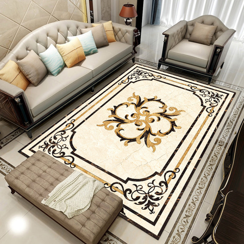 Avtoit | Colorful geometric printed carpet made of polyester Retro indoor rug with non-slip backing, stain-resistant carpet for the living room