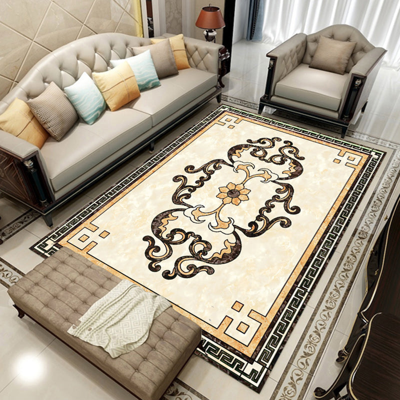 Avtoit | Colorful geometric printed carpet made of polyester Retro indoor rug with non-slip backing, stain-resistant carpet for the living room