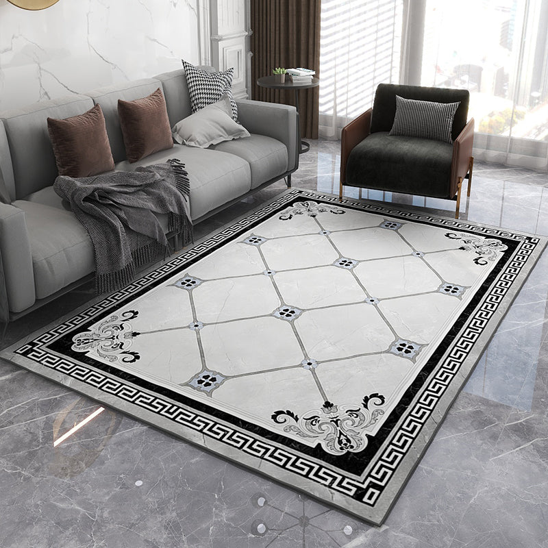 Avtoit | Formal Living Room Rug Multicolor Geometric Pattern Area Rug Leather Non-Slip Backing Pet Friendly Easy Care Rug