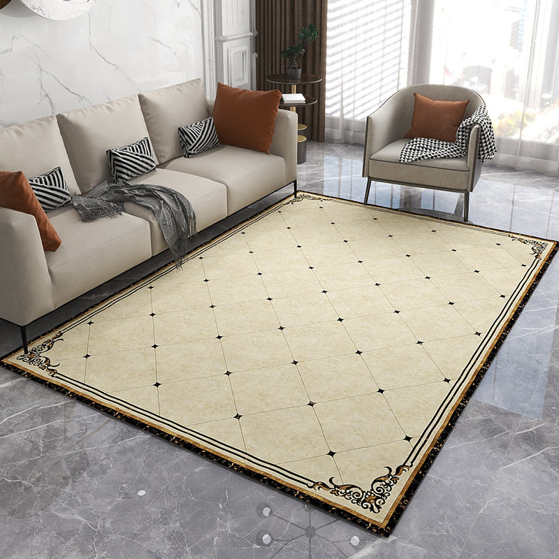 Avtoit | Formal Living Room Rug Multicolor Geometric Pattern Area Rug Leather Non-Slip Backing Pet Friendly Easy Care Rug