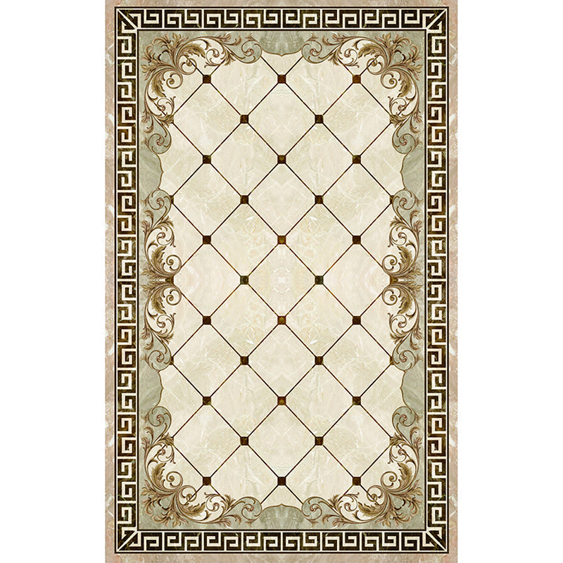 Avtoit | Formal Living Room Rug Multicolor Geometric Pattern Area Rug Leather Non-Slip Backing Pet Friendly Easy Care Rug