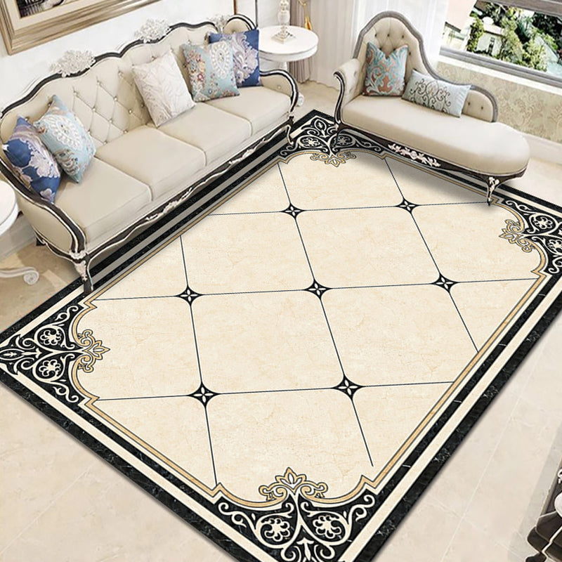 Avtoit | Nostalgia Geometric Printed Rug Multicolored Polyester Indoor Rug Non-Slip Backing Pet-Friendly Rug for Living Room