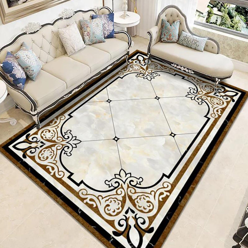 Avtoit | Nostalgia Geometric Printed Rug Multicolored Polyester Indoor Rug Non-Slip Backing Pet-Friendly Rug for Living Room