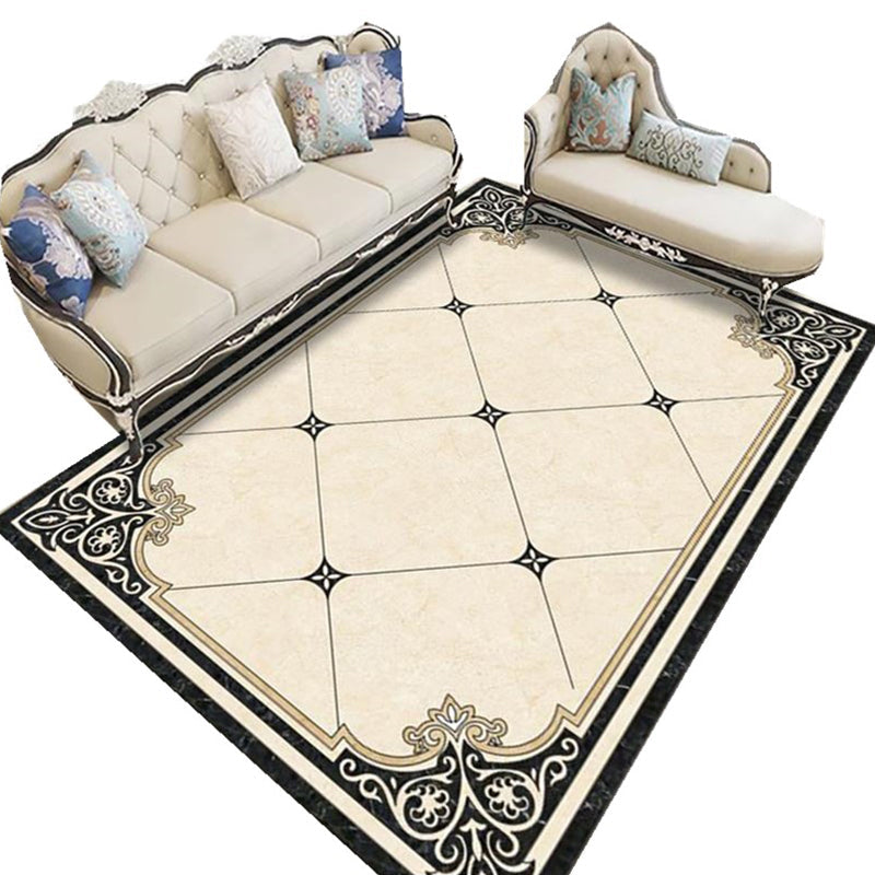 Avtoit | Nostalgia Geometric Printed Rug Multicolored Polyester Indoor Rug Non-Slip Backing Pet-Friendly Rug for Living Room