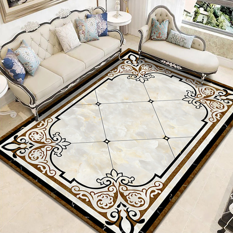 Avtoit | Nostalgia Geometric Printed Rug Multicolored Polyester Indoor Rug Non-Slip Backing Pet-Friendly Rug for Living Room