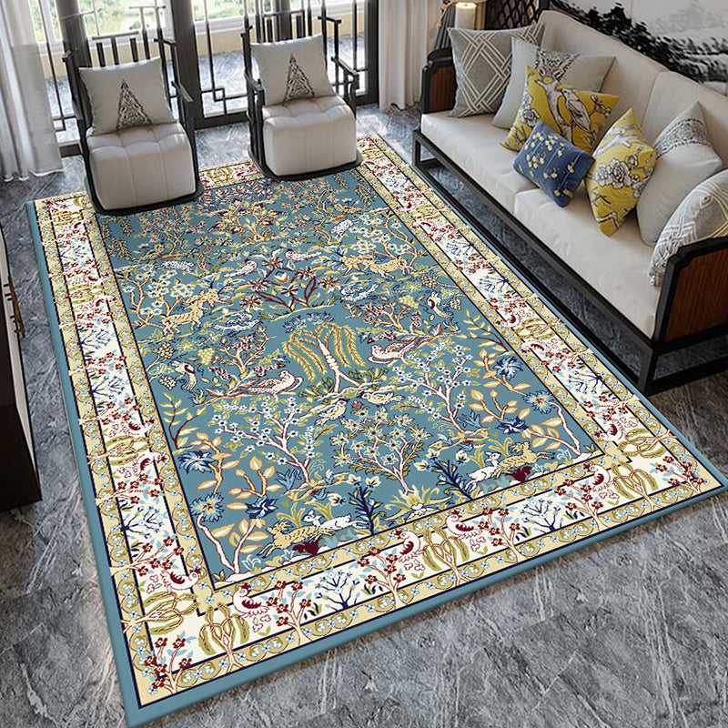 Avtoit | Formal Living Room Carpet Multicolored Plant Print Carpet for Indoors Polypropylene Non-Slip Back Pet-Friendly Carpet