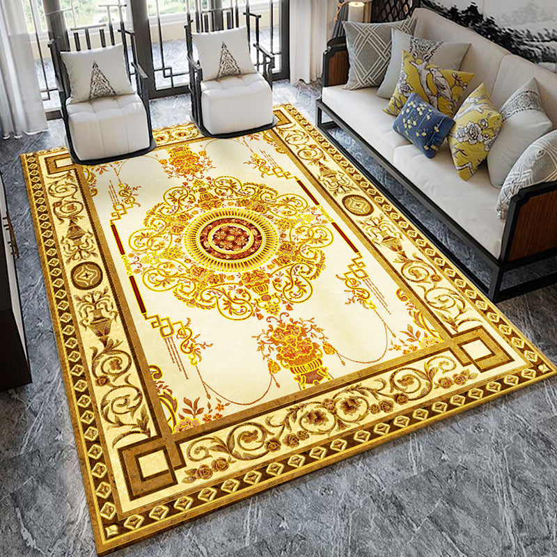 Avtoit | Formal Living Room Carpet Multicolored Plant Print Carpet for Indoors Polypropylene Non-Slip Back Pet-Friendly Carpet