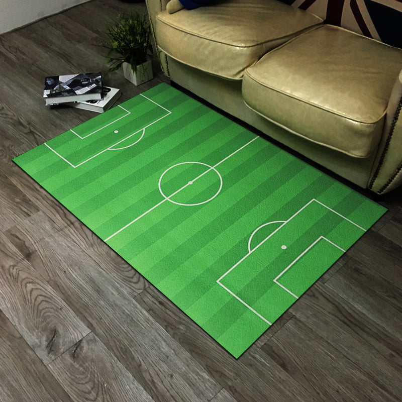Avtoit | Soothing geometric printed rug green polypropylene indoor rug non-slip back easy-care rug for room