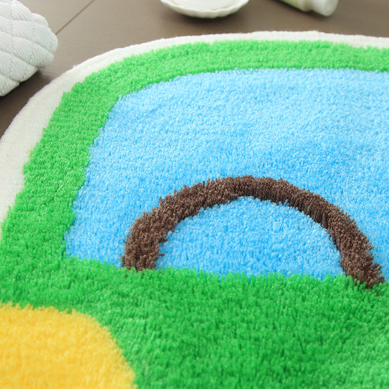 Avtoit | Creative Children’s Room Rug Multicolored 3D Pressed Indoor Rug Cotton Blend Non-Slip Pet Friendly Area Rug