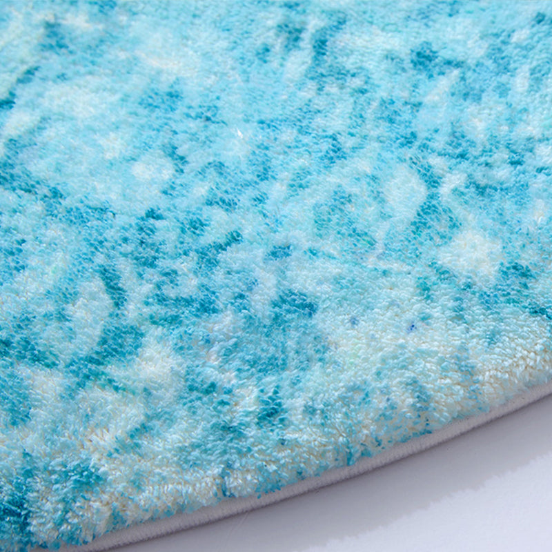 Avtoit | Beautiful Children's Room Rug Blue Cartoon Printed Indoor Rug Lambswool Non-Slip Backing Stain Resistant Area Rug