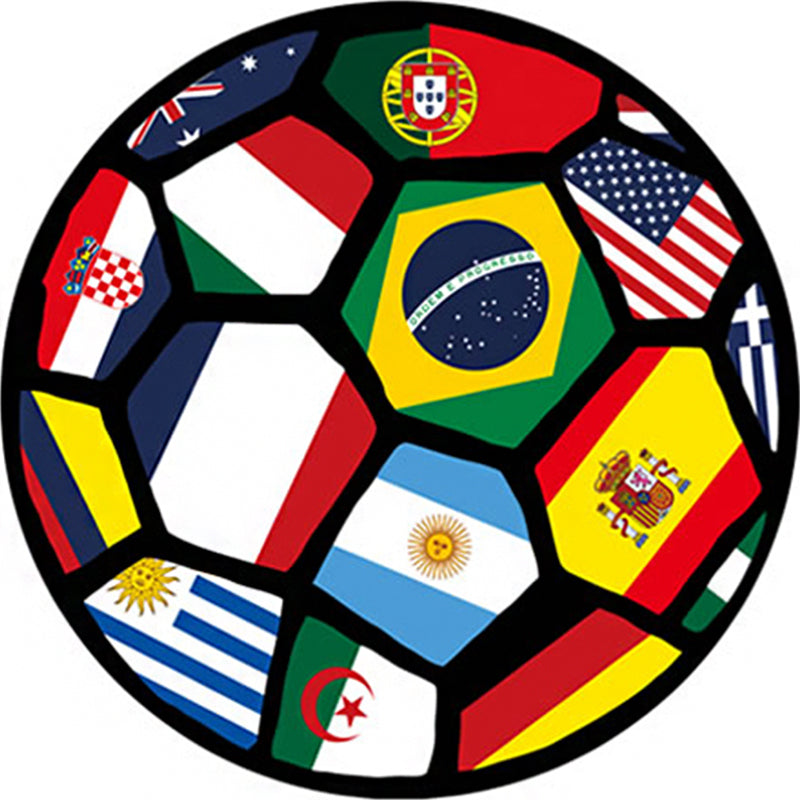 Avtoit | Modern Sport Printed Rug Red Nylon Indoor Rug Non-Slip Backing Pet Friendly Easy Care Area Rug for Kids Room