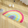 Avtoit | Fantasy Rainbow Pattern Rug Red Cotton Door Mat Pet Friendly Stain Resistant Easy to Care Door Mat for Children's Room