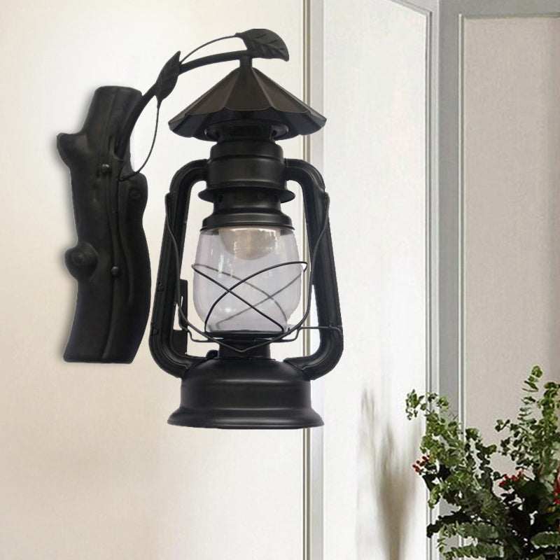 Avtoit | Black/Bronze/Copper Kerosene Wall Lighting Coastal Clear Glass 1 Light Outdoor Wall Lamps Light