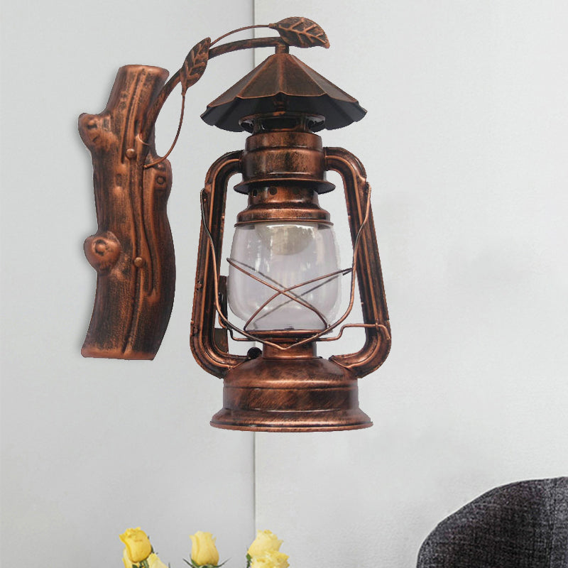Avtoit | Black/Bronze/Copper Kerosene Wall Lighting Coastal Clear Glass 1 Light Outdoor Wall Lamps Light