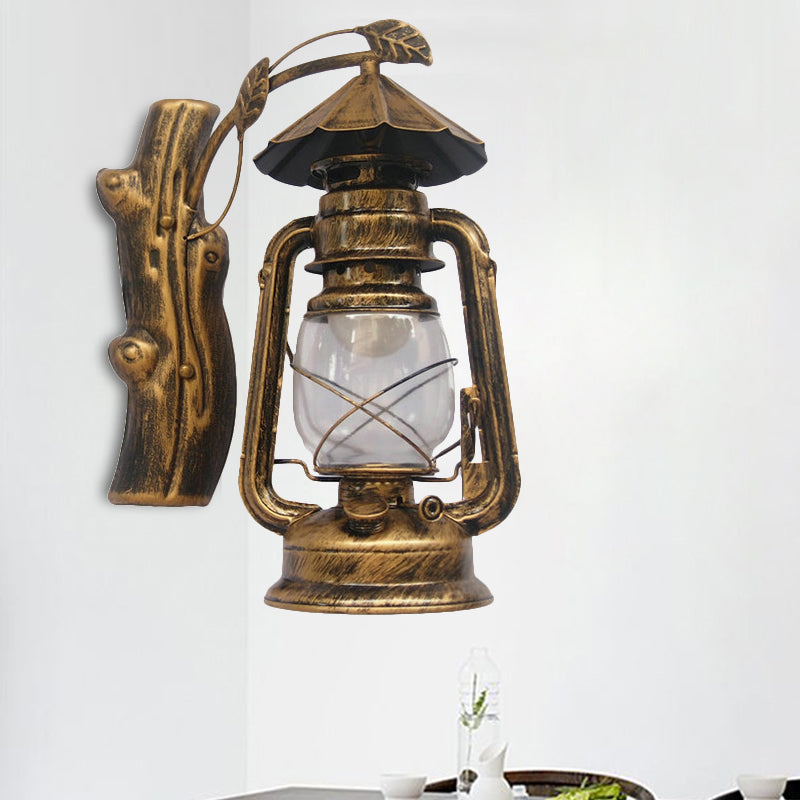 Avtoit | Black/Bronze/Copper Kerosene Wall Lighting Coastal Clear Glass 1 Light Outdoor Wall Lamps Light