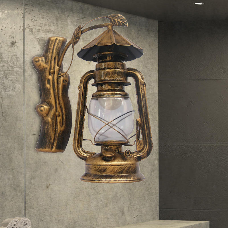 Avtoit | Black/Bronze/Copper Kerosene Wall Lighting Coastal Clear Glass 1 Light Outdoor Wall Lamps Light