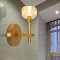 Avtoit | Modernism Dome Wall Lamp Fixture Clear Crystal 1/2-Light Living Room Wall Mounted Lamp in Brass Finish