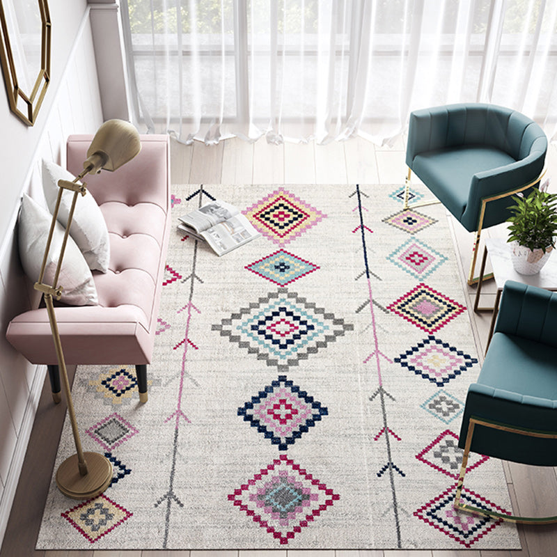 Avtoit | Casual Multicolor Geo Rug Polyester Western Area Rug Non-Slip Machine Washable Easy Care Indoor Rug for Living Room
