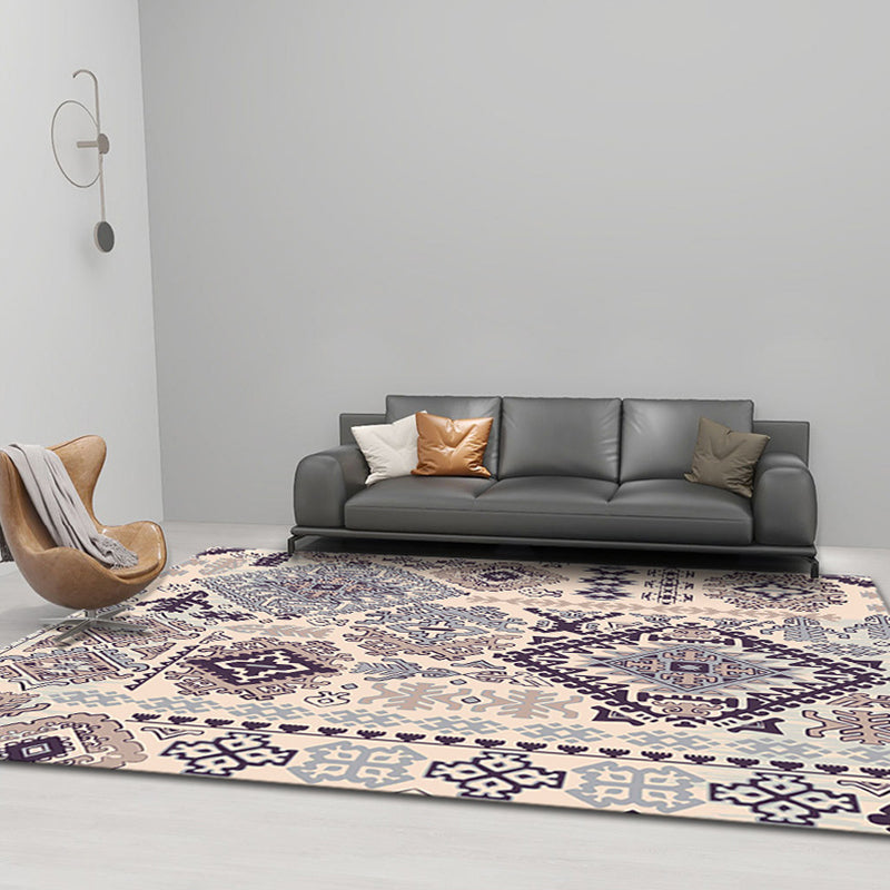 Avtoit | Comfort Geometric Print Rug Multicolor Polyester Area Rug Non-Slip Back Pet-Friendly Indoor Carpet for the Living Room