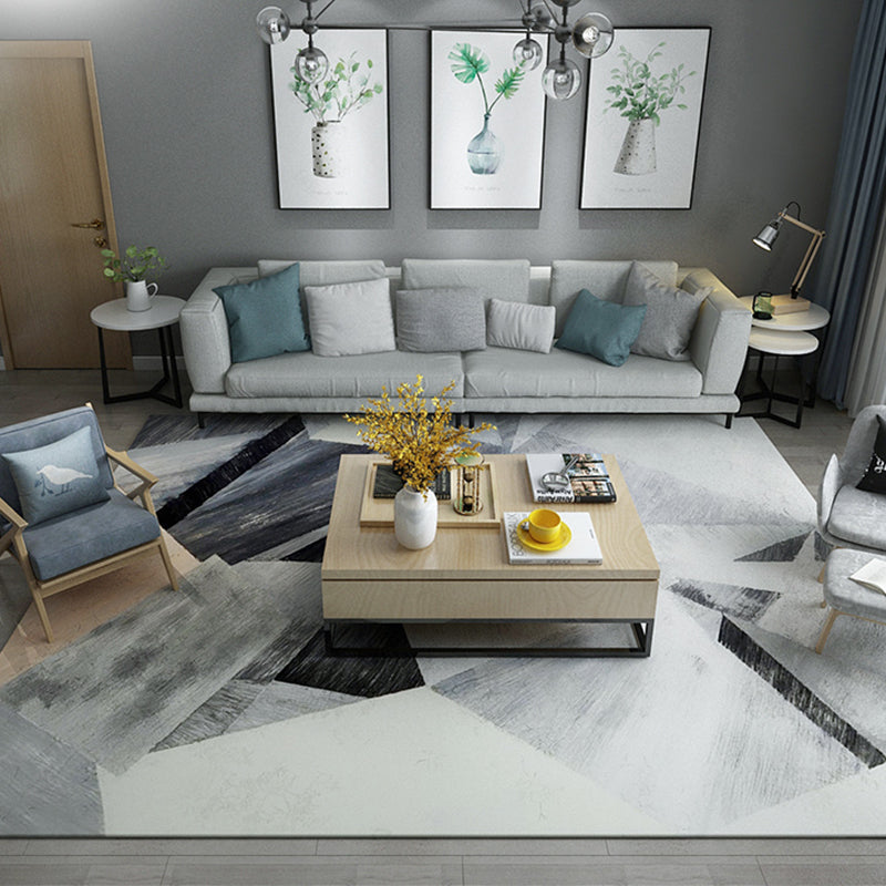 Avtoit | Simple Living Room Carpet Multicolored Geometric Pattern Indoor Carpet Synthetic Non-Slip Back Pet-Friendly Area Rug