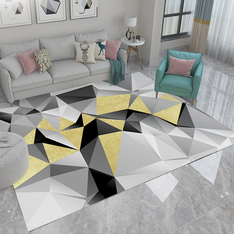 Avtoit | Simple Living Room Carpet Multicolored Geometric Pattern Indoor Carpet Synthetic Non-Slip Back Pet-Friendly Area Rug