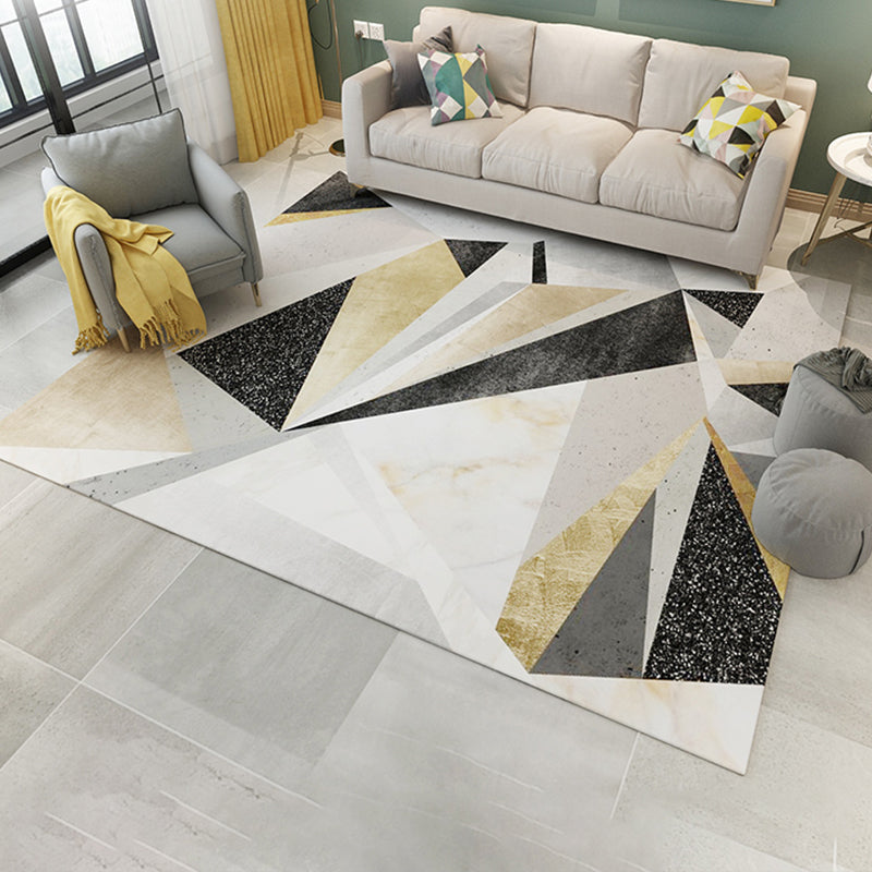 Avtoit | Simple Living Room Carpet Multicolored Geometric Pattern Indoor Carpet Synthetic Non-Slip Back Pet-Friendly Area Rug