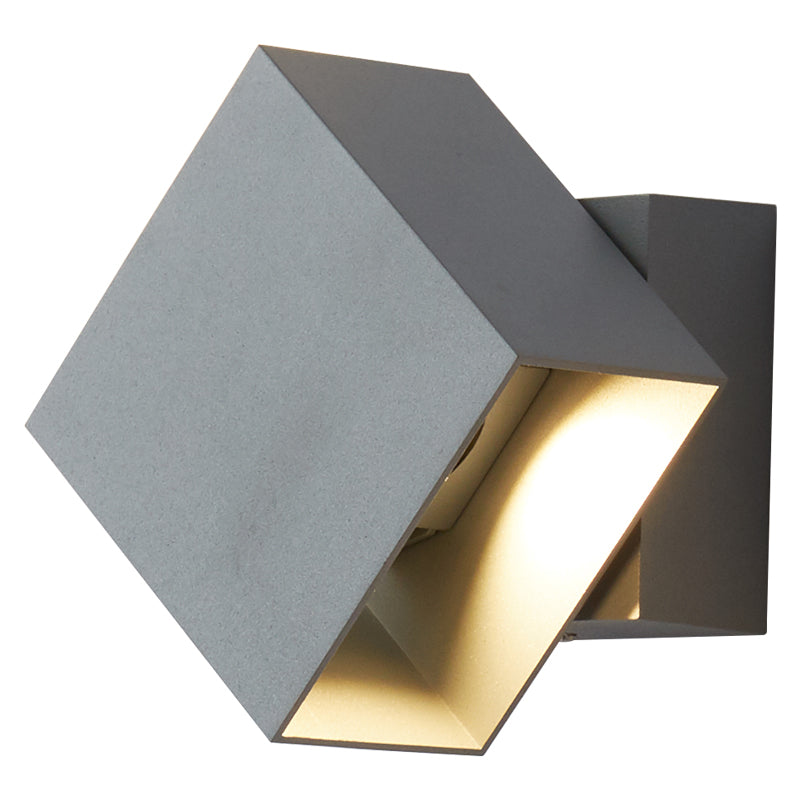 Avtoit | Cube Up and Down LED Wall Light Contemporary Metal Black/Grey/White Outdoor Wall Light with Adjustable Angle