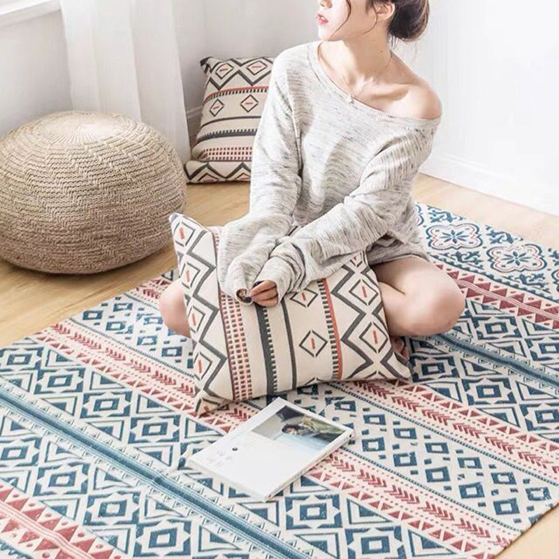 Avtoit | Southwest Bedroom Carpet Multicolored Tribal Printed Area Rug Jute Pet-Friendly Stain-Resistant Indoor Carpet