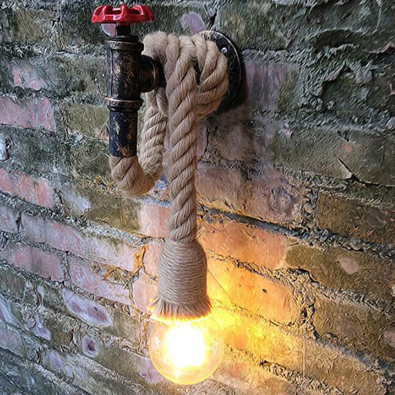 Avtoit | 1-Light Faucet Wall Lamp Industrial Black Iron Wall Light Fixture with Cord Plug
