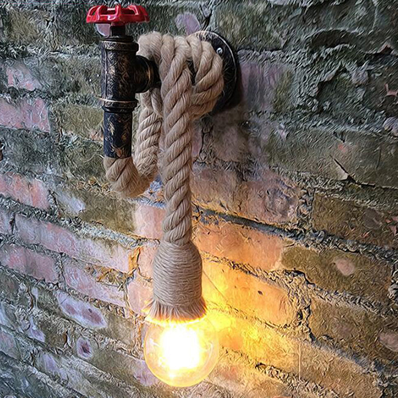 Avtoit | 1-Light Faucet Wall Lamp Industrial Black Iron Wall Light Fixture with Cord Plug