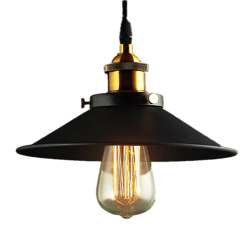 Avtoit | Adjustable Gradual Shade Metal Wall Lamp Vintage 1 Bulb Bedroom Reading Wall Light in Black