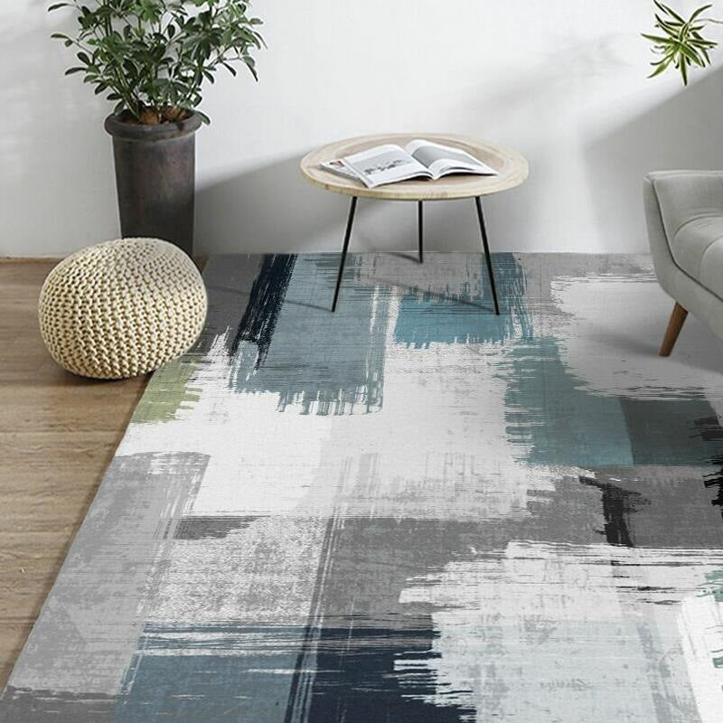 Avtoit | Green decorative mat Scandinavian abstract printed carpet for indoor non-slip underlay pet-friendly carpet