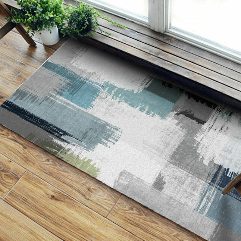 Avtoit | Green decorative mat Scandinavian abstract printed carpet for indoor non-slip underlay pet-friendly carpet