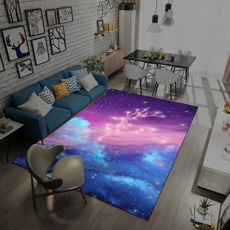 Avtoit | Trendy Living Room Rug Multi-Colored Room Pattern Rug Synthetic Anti-Slip Back Pet-Friendly Rug