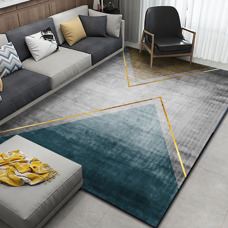 Avtoit | Northern European Living Room Rug Multicolored Geometric Print Indoor Carpet Synthetic Non-Slip Backing Pet-Friendly Rug