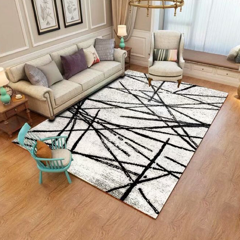 Avtoit | Northern European Living Room Rug Multicolored Geometric Print Indoor Carpet Synthetic Non-Slip Backing Pet-Friendly Rug