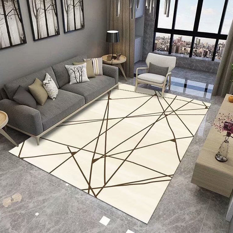 Avtoit | Northern European Living Room Rug Multicolored Geometric Print Indoor Carpet Synthetic Non-Slip Backing Pet-Friendly Rug