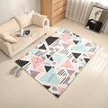 Avtoit | New Living Room Rug Multicolor Geometric Print Area Rug Polyester Non-Slip Backing Easy Care Indoor Rug
