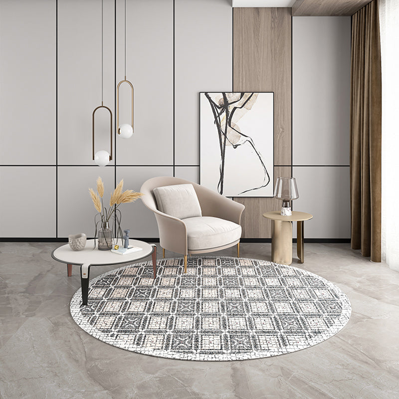Avtoit | Industrial Living Room Rug Multi Color Abstract Printed Indoor Carpet Polyester Non-Slip Back Easy Care Area Rug
